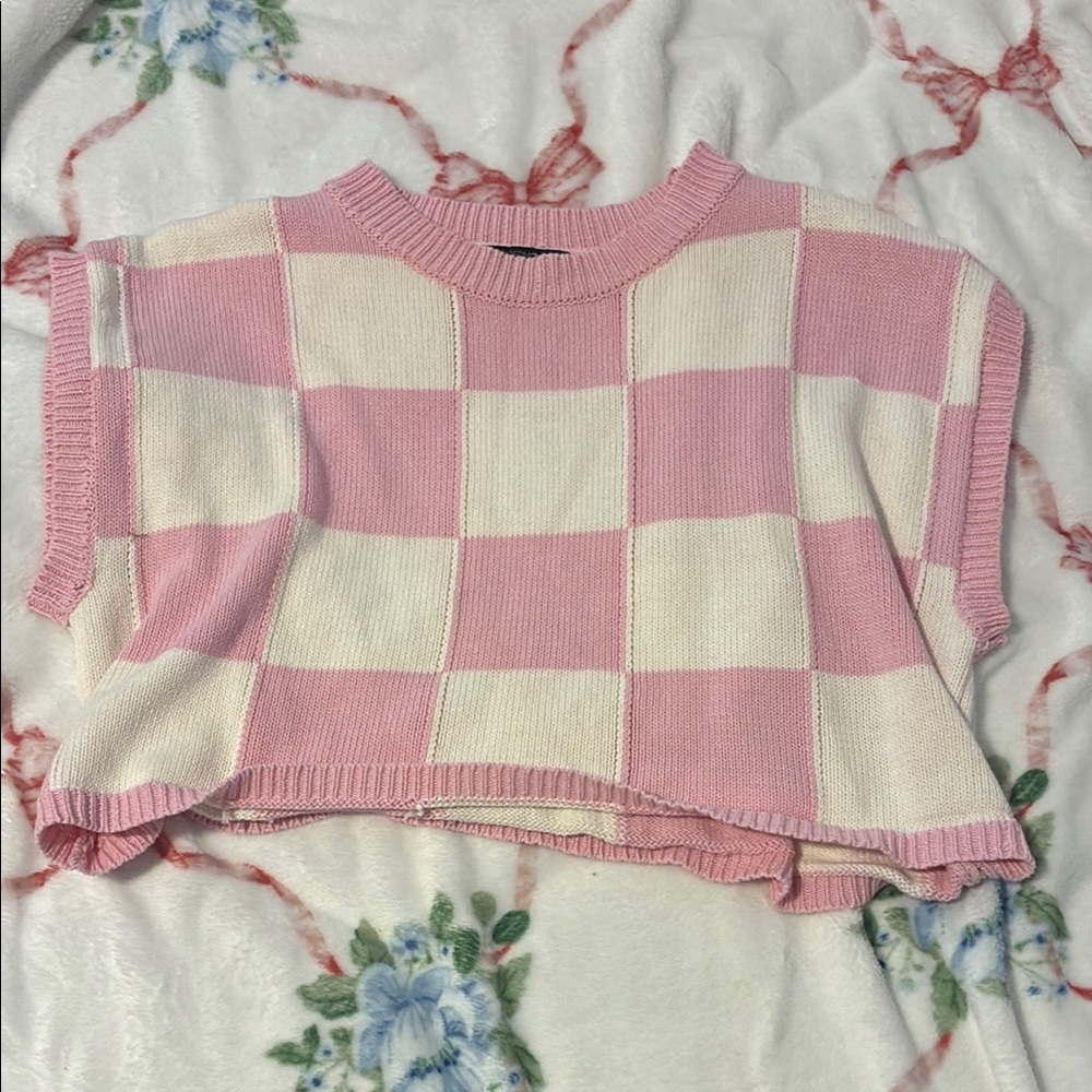 Papermoon Pink and Cream Knit Sweater